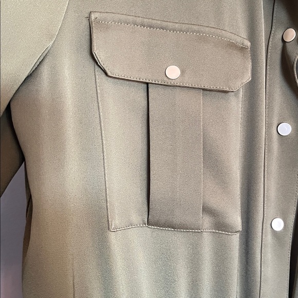 ME+EM Olive Green Button-Up Jumpsuit - Picture 4 of 10